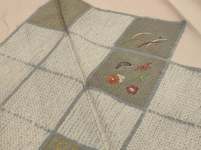 平和屋着物■訪問着　絞り　刺繍　松竹梅　金彩　正絹　逸品　AABG3075st