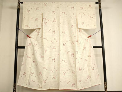 平和屋着物■上質な小紋 流水枝花文 正絹 逸品 AABG3081ja
