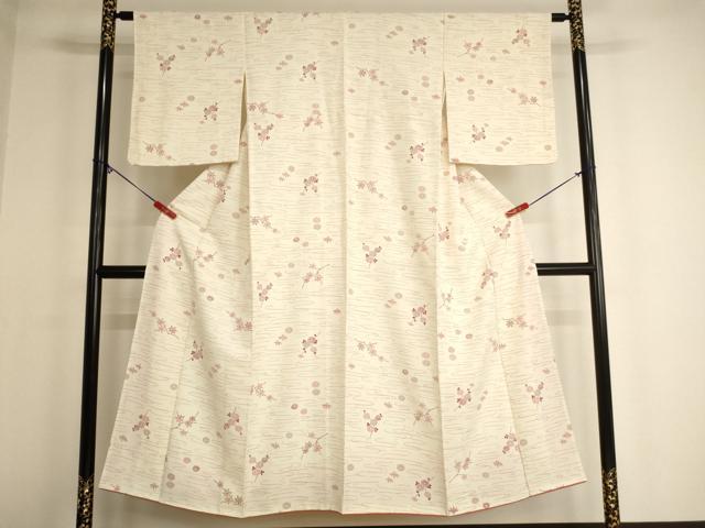 平和屋着物■上質な小紋 流水枝花文 正絹 逸品 AABG3081ja