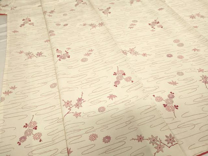 平和屋着物■上質な小紋 流水枝花文 正絹 逸品 AABG3081ja