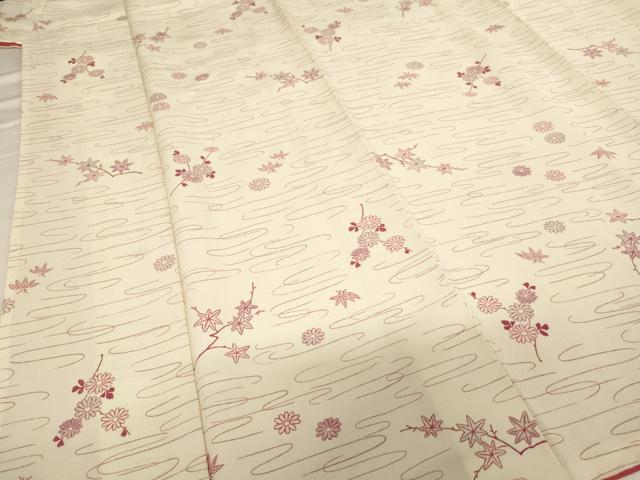 平和屋着物■上質な小紋 流水枝花文 正絹 逸品 AABG3081ja