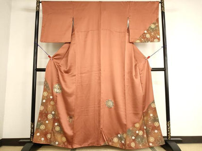 平和屋着物■訪問着 鳳凰丸文 暈し染め 金彩 正絹 逸品 AABG3085ja