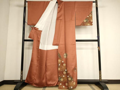 平和屋着物■訪問着 鳳凰丸文 暈し染め 金彩 正絹 逸品 AABG3085ja
