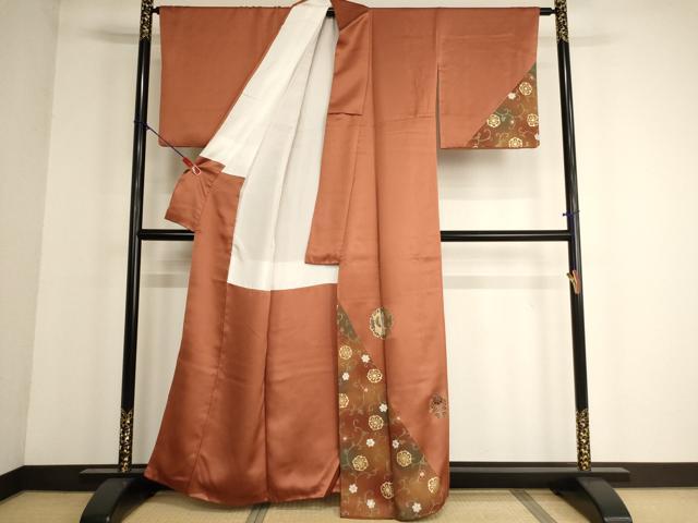 平和屋着物■訪問着 鳳凰丸文 暈し染め 金彩 正絹 逸品 AABG3085ja