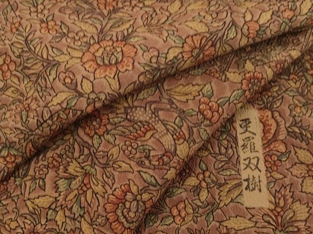 平和屋着物■訪問着 切り嵌め更紗花鳥文 更羅双樹 正絹 逸品 AABG3086ja