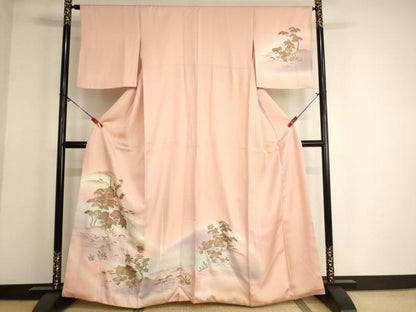平和屋着物■訪問着 風景文 暈し染め 金銀彩 正絹 逸品 AABG3087ja
