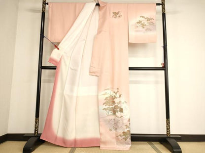 平和屋着物■訪問着 風景文 暈し染め 金銀彩 正絹 逸品 AABG3087ja