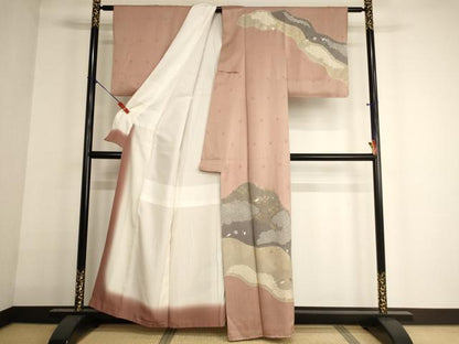 平和屋着物■訪問着 絞り 刺繍 道長吹き寄せ花文 金糸 金彩 正絹 逸品 未使用 AABG3089ja