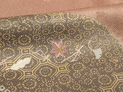 平和屋着物■訪問着 絞り 刺繍 道長吹き寄せ花文 金糸 金彩 正絹 逸品 未使用 AABG3089ja