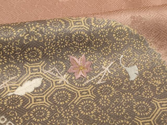 平和屋着物■訪問着 絞り 刺繍 道長吹き寄せ花文 金糸 金彩 正絹 逸品 未使用 AABG3089ja