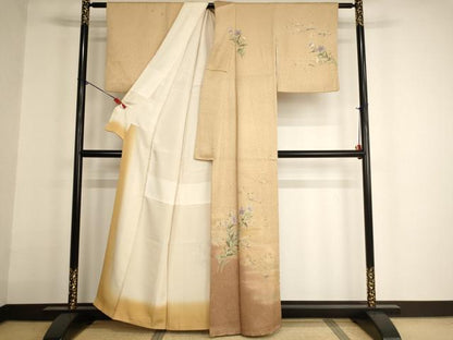 平和屋着物■訪問着 桔梗文 暈し染め 正絹 逸品 AABG3098ja