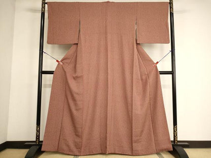 平和屋着物■上質な小紋　よろけ縞　正絹　逸品　AABG3102ja