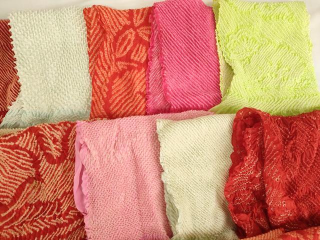 平和屋着物[]七五三　女の子　和装小物　帯揚げ25枚セット　総絞り　中抜き絞り　正絹　逸品　AABG3163ja
