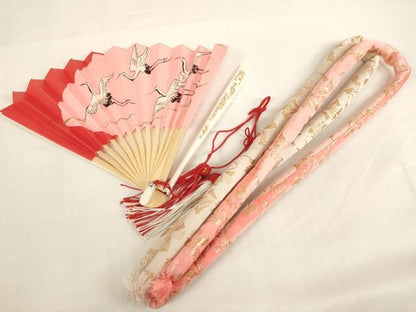平和屋本店[]七五三　女の子　和装小物セット　束ね熨斗文　暈し染め　金糸　箱付き　逸品　AABG3165ja