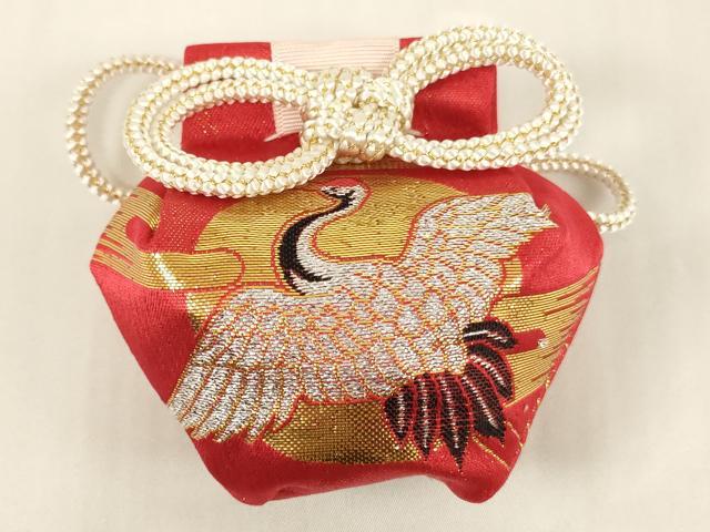平和屋本店[]お宮参り　女の子　小物セット　刺繍　飛鶴文　金銀糸　箱付き　逸品　AABG3167ja