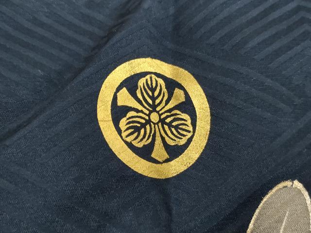平和屋着物[]七五三　男の子　5歳　一つ身　祝着・長襦袢(袷)セット　鷹　吉祥宝船文　暈し染め　金銀彩　逸品　AABG3175ja