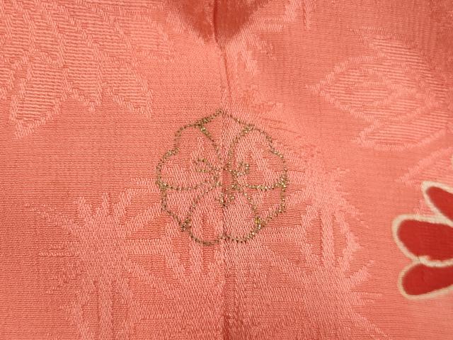平和屋着物∵アンティーク　大正ロマン　女の子　十三参り　子供　祝着　刺繍　冊子飾花文　金糸　金彩　正絹　逸品　AABG3181ja