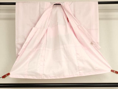 平和屋着物[]子供　女の子　長襦袢　袷　菱地紋　薄桜色　洗える着物　AABG3185ja