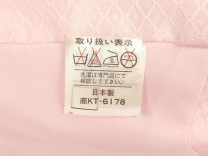 平和屋着物[]子供　女の子　長襦袢　袷　菱地紋　薄桜色　洗える着物　AABG3185ja