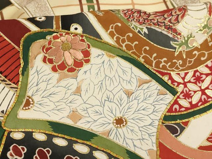 平和屋着物[]お宮参り　男の子　祝着　産着　初着　のしめ　駒刺繍　兜　金彩　正絹　逸品　AABG3186ja