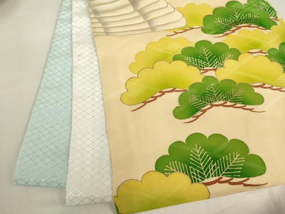 平和屋着物[]お宮参り　男の子　祝着　産着　初着　のしめ　刺繍　鷹　松　金糸　金彩　逸品　AABG3193ja