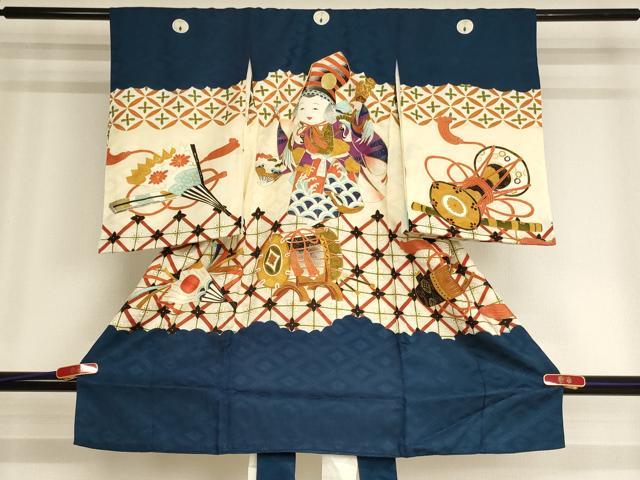 平和屋着物[]お宮参り　男の子　祝着　産着　初着　のしめ　駒刺繍　童子　金彩　逸品　AABG3194ja