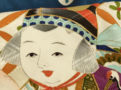 平和屋着物[]お宮参り　男の子　祝着　産着　初着　のしめ　駒刺繍　童子　金彩　逸品　AABG3194ja