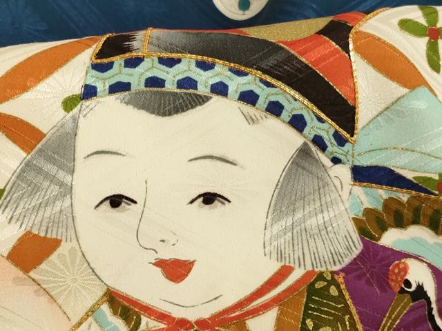 平和屋着物[]お宮参り 男の子 祝着 産着 初着 のしめ 駒刺繍 童子 金彩 逸品 AABG3194ja
