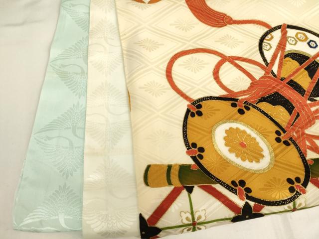 平和屋着物[]お宮参り　男の子　祝着　産着　初着　のしめ　駒刺繍　童子　金彩　逸品　AABG3194ja