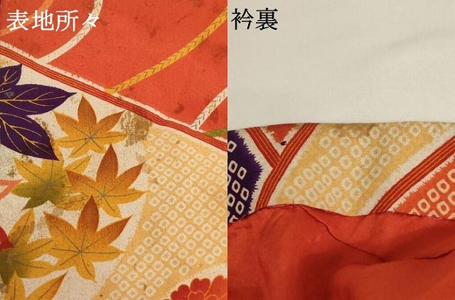 平和屋着物[]アンティーク　大正ロマン　七五三　女の子　３歳　祝着　三つ身　花丸文　正絹　逸品　AABG3195ja