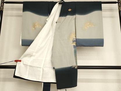 平和屋着物[]お宮参り　男の子　祝着　産着　初着　のしめ　宝船松文　暈し染め　金銀彩　逸品　AABG3206ja