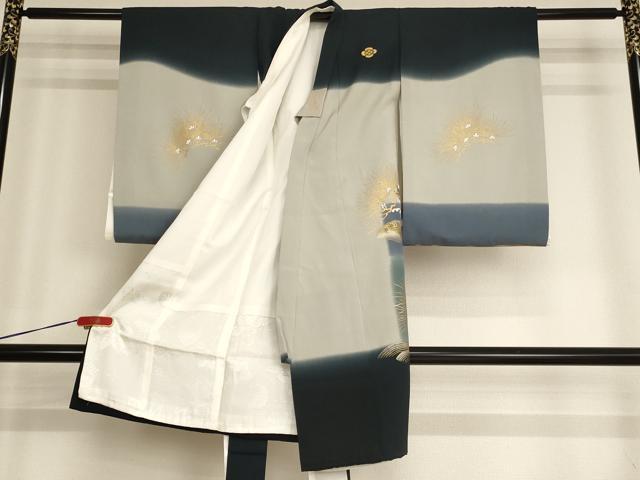 平和屋着物[]お宮参り　男の子　祝着　産着　初着　のしめ　宝船松文　暈し染め　金銀彩　逸品　AABG3206ja