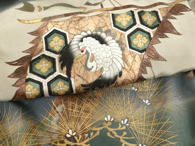 平和屋着物[]お宮参り　男の子　祝着　産着　初着　のしめ　宝船松文　暈し染め　金銀彩　逸品　AABG3206ja