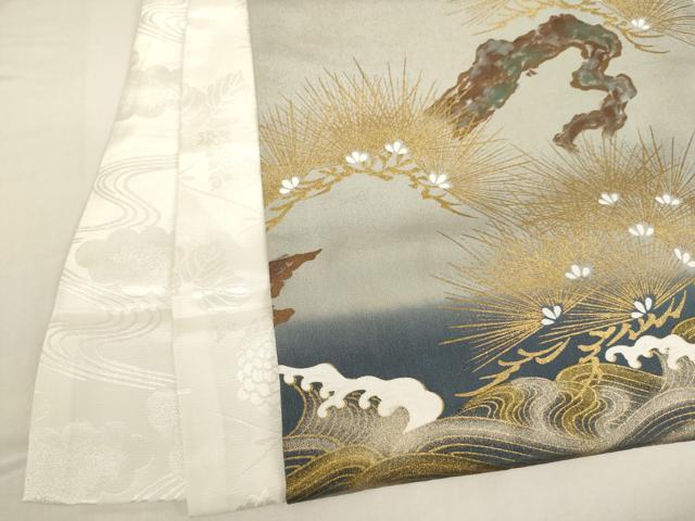 平和屋着物[]お宮参り　男の子　祝着　産着　初着　のしめ　宝船松文　暈し染め　金銀彩　逸品　AABG3206ja