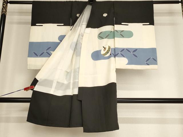 平和屋着物[]お宮参り　男の子　祝着　産着　初着　のしめ　駒刺繍　童子　犬張子　金彩　正絹　逸品　AABG3210ja