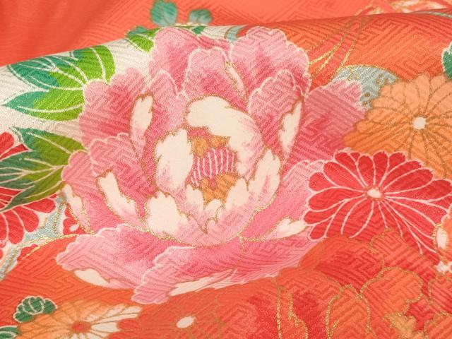 平和屋着物[]お宮参り　女の子　祝着　産着　初着　のしめ　風景花鼓文　金彩　逸品　AABG3214ja