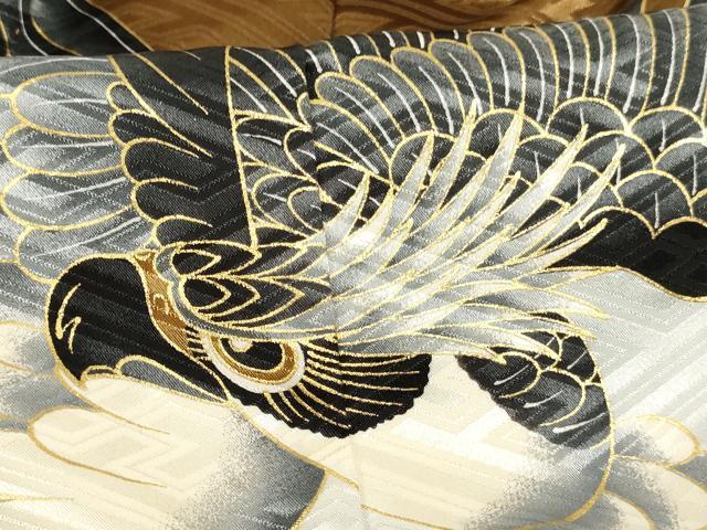 平和屋着物[]七五三　男の子　5歳　祝着・羽織・行灯袴セット　鷹　松　金彩　AABG3215ja