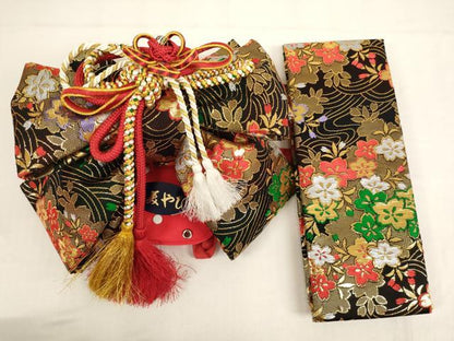 平和屋本店[]七五三　女の子　和装小物セット　舞桜文　金糸　箱付き　AABG3216ja