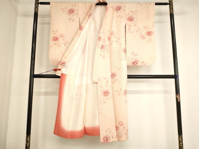 平和屋着物[]七五三　女の子　７歳　祝着　四つ身　総絞り　舞花文　正絹　逸品　AABG3217ja