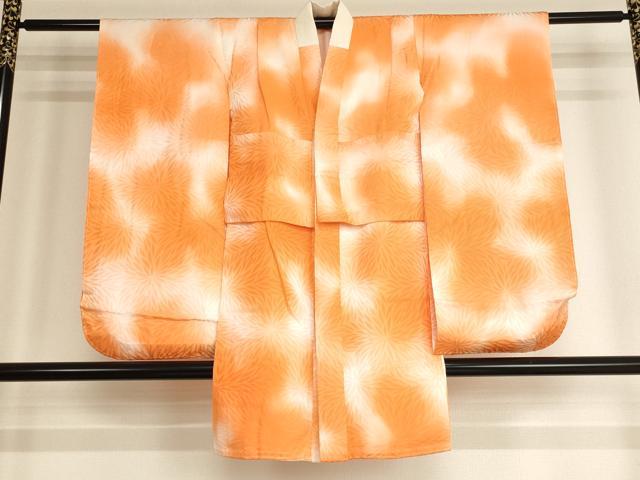 平和屋着物[]子供　女の子　長襦袢　袷　狢菊地紋　暈し染め　正絹　逸品　AABG3220ja