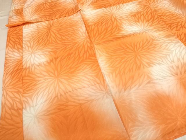 平和屋着物[]子供　女の子　長襦袢　袷　狢菊地紋　暈し染め　正絹　逸品　AABG3220ja