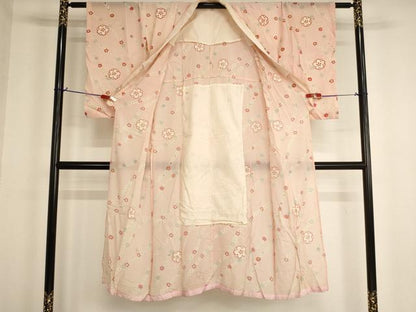 平和屋着物[]セミアンティーク 子供 女の子 長襦袢 単衣 舞梅文 正絹 逸品 AABG3226ja