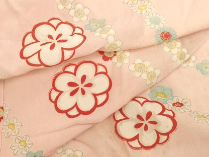 平和屋着物[]セミアンティーク 子供 女の子 長襦袢 単衣 舞梅文 正絹 逸品 AABG3226ja