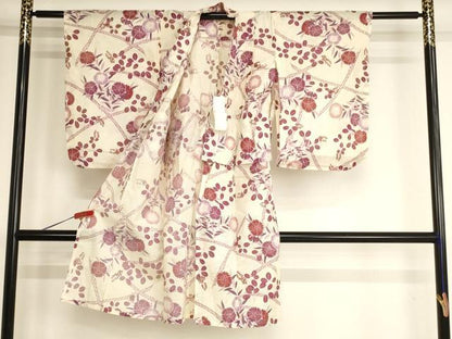 平和屋着物＊夏物 浴衣 子供 女の子 綿絽 撫松庵 草花文 綿 逸品 AABG3230ja