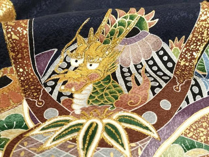 平和屋着物[]お宮参り　男の子　祝着　産着　初着　のしめ　刺繍　兜　吉祥松文　暈し染め　金糸　金彩　逸品　AABG3231ja