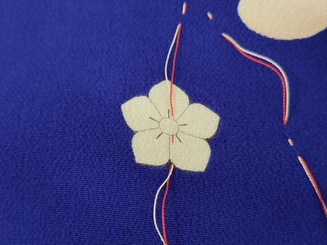 平和屋着物[]アンティーク　大正ロマン　七五三　女の子　5歳　祝着　四つ身　手描き　刺繍　花丸文　暈し染め　正絹　逸品　AABG3233ja