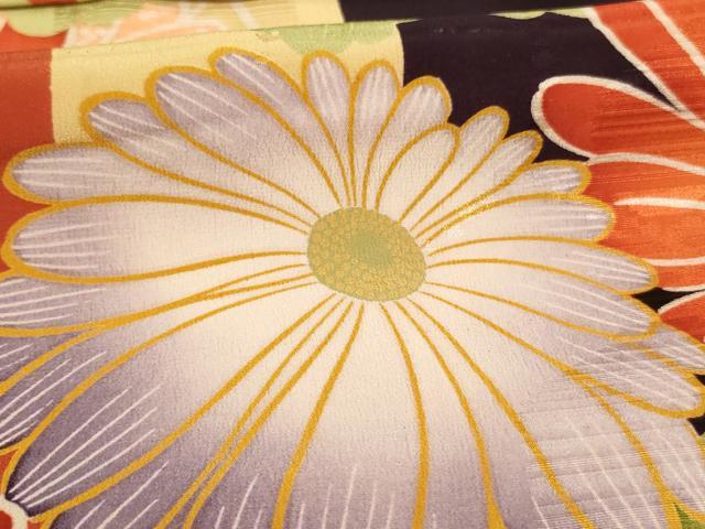 平和屋着物[]アンティーク　大正ロマン　七五三　女の子　5歳　祝着　四つ身　菊　正絹　逸品　AABG3237ja