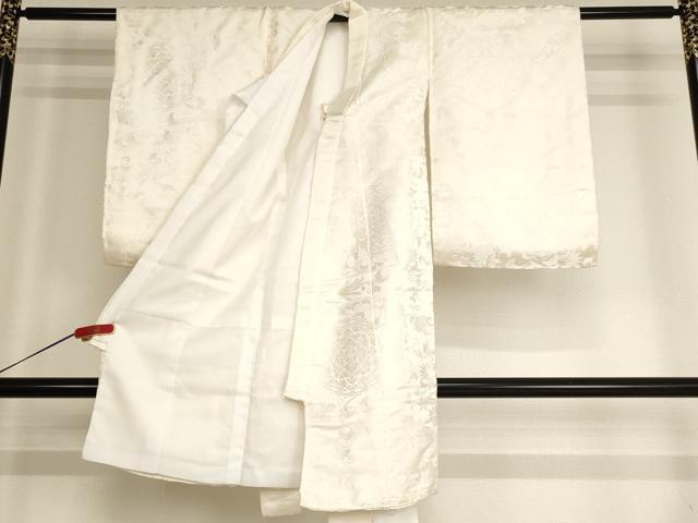 平和屋本店[]お宮参り 男の子 女の子 祝着 産着 初着 のしめ 誕生記セット 正倉院鳳凰花地紋 胡粉色 箱付き 逸品 未使用 AABG3242ja