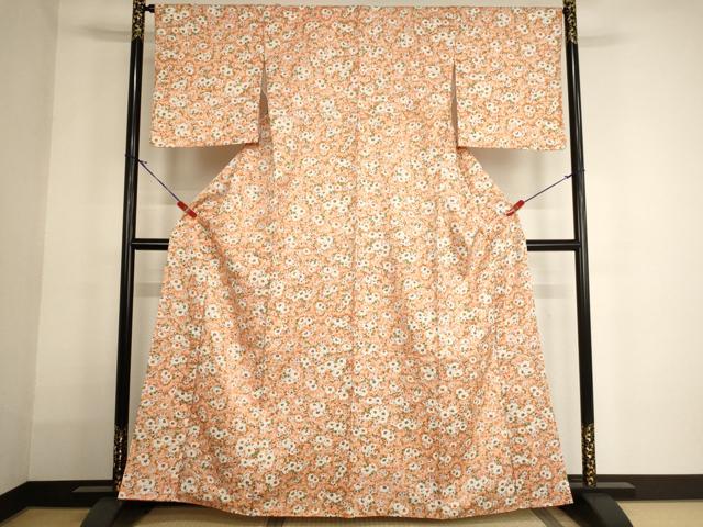 平和屋着物■小紋 花づくし文 洗える着物 AABG3300ja