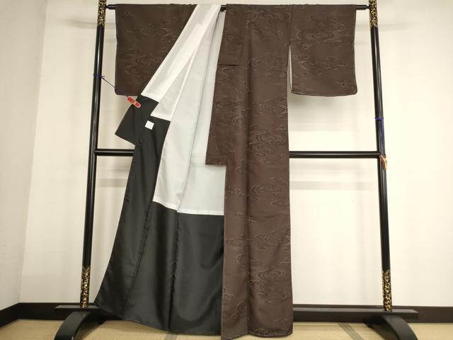 平和屋着物■小紋　観世水　洗える着物　未使用　AABG3312ja